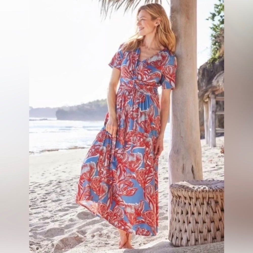 Soft Surroundings Spritzer Maxi Dress Size M